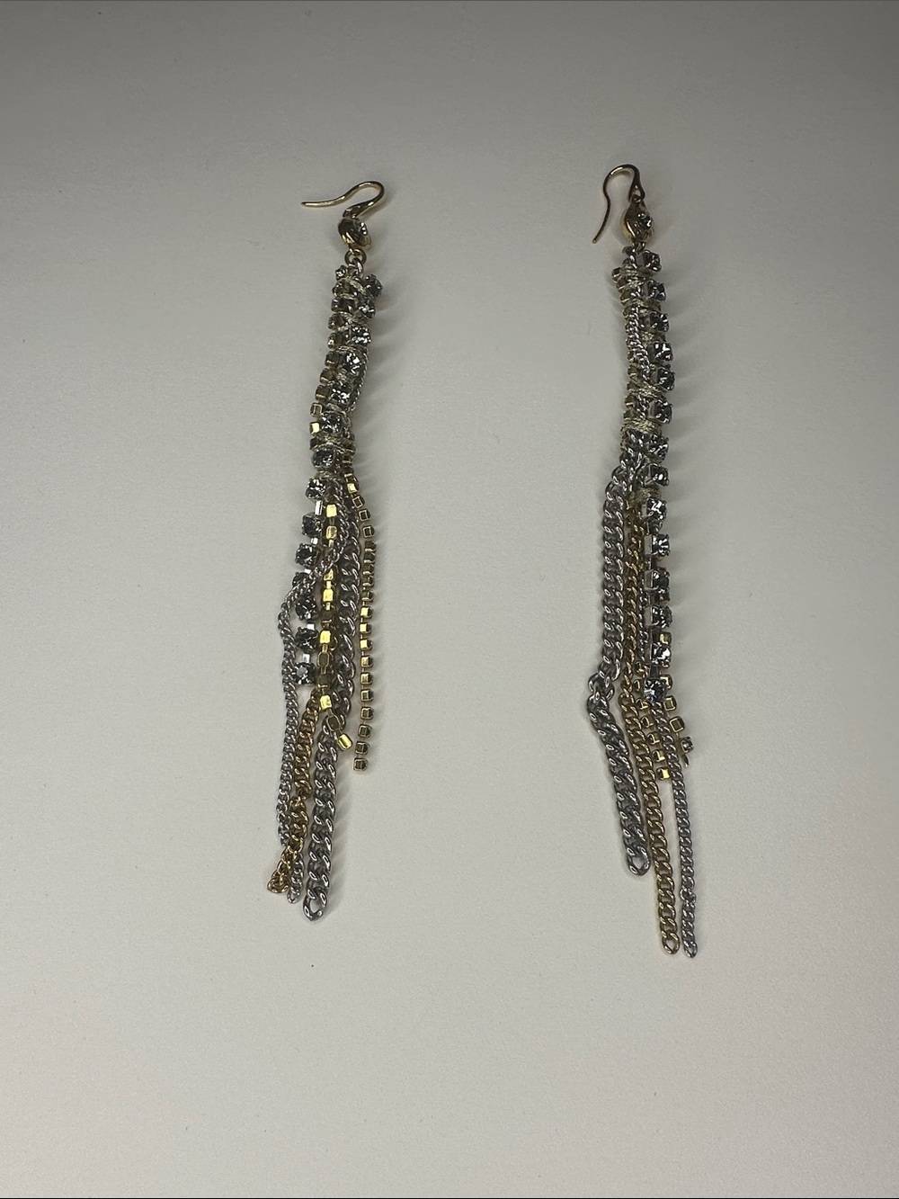 Henri Bendel Mixed Metal Chain Tassel Earrings - Gold & Silver